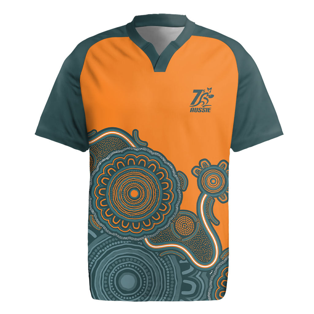 Australia Rugby Sevens Custom Rugby Jersey Go Aussie Women's 7s Aboriginal Art