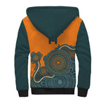 Australia Rugby Sevens Custom Sherpa Hoodie Go Aussie Women's 7s Aboriginal Art