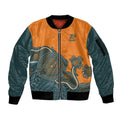Australia Rugby Sevens Custom Sleeve Zip Bomber Jacket Go Aussie Women's 7s Aboriginal Art