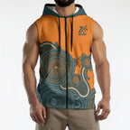 Australia Rugby Sevens Custom Sleeveless Zip Hoodie Go Aussie Women's 7s Aboriginal Art