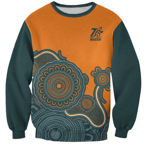 Australia Rugby Sevens Custom Sweatshirt Go Aussie Women's 7s Aboriginal Art