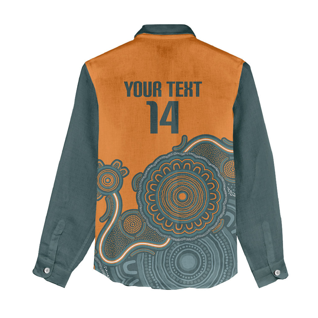 Australia Rugby Sevens Custom Women Casual Shirt Go Aussie Women's 7s Aboriginal Art