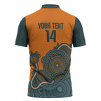 Australia Rugby Sevens Custom Zipper Polo Shirt Go Aussie Women's 7s Aboriginal Art