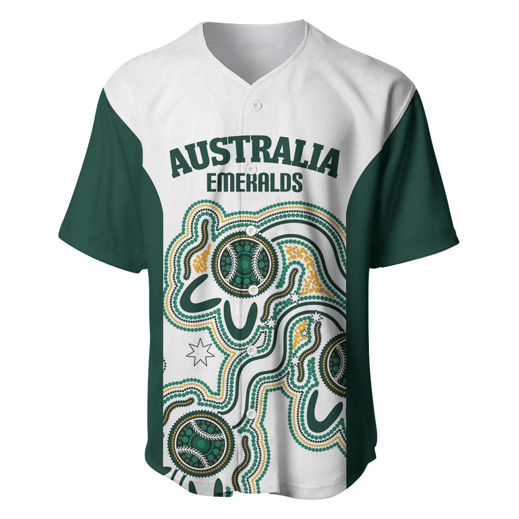 Australia Baseball Custom Baseball Jersey Go Emeralds Aboriginal Art
