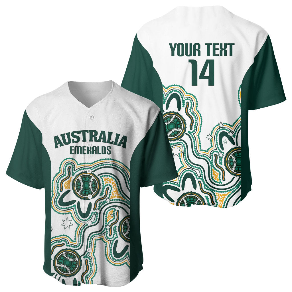 Australia Baseball Custom Baseball Jersey Go Emeralds Aboriginal Art
