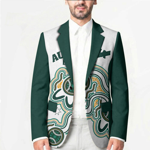 Australia Baseball Custom Blazer Go Emeralds Aboriginal Art