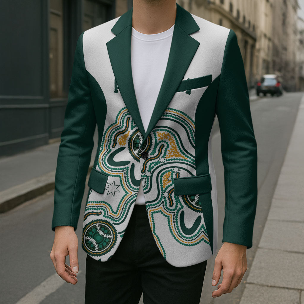 Australia Baseball Custom Blazer Go Emeralds Aboriginal Art