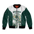 Australia Baseball Custom Bomber Jacket Go Emeralds Aboriginal Art