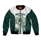 Australia Baseball Custom Bomber Jacket Go Emeralds Aboriginal Art
