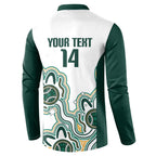Australia Baseball Custom Button Sweatshirt Go Emeralds Aboriginal Art
