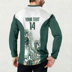 Australia Baseball Custom Button Sweatshirt Go Emeralds Aboriginal Art