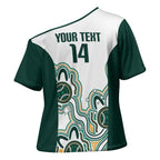 Australia Baseball Custom Cross Shoulder Shirt Go Emeralds Aboriginal Art