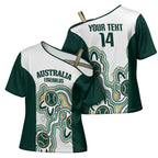 Australia Baseball Custom Cross Shoulder Shirt Go Emeralds Aboriginal Art