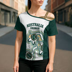 Australia Baseball Custom Cross Shoulder Shirt Go Emeralds Aboriginal Art