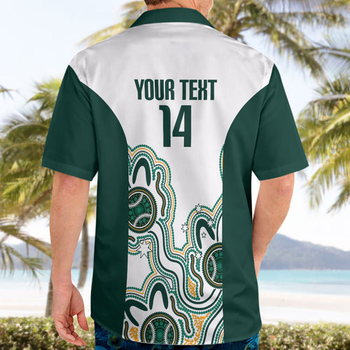 Australia Baseball Custom Hawaiian Shirt Go Emeralds Aboriginal Art