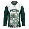 Australia Baseball Custom Hockey Jersey Go Emeralds Aboriginal Art