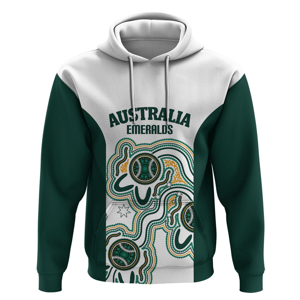 Australia Baseball Custom Hoodie Go Emeralds Aboriginal Art