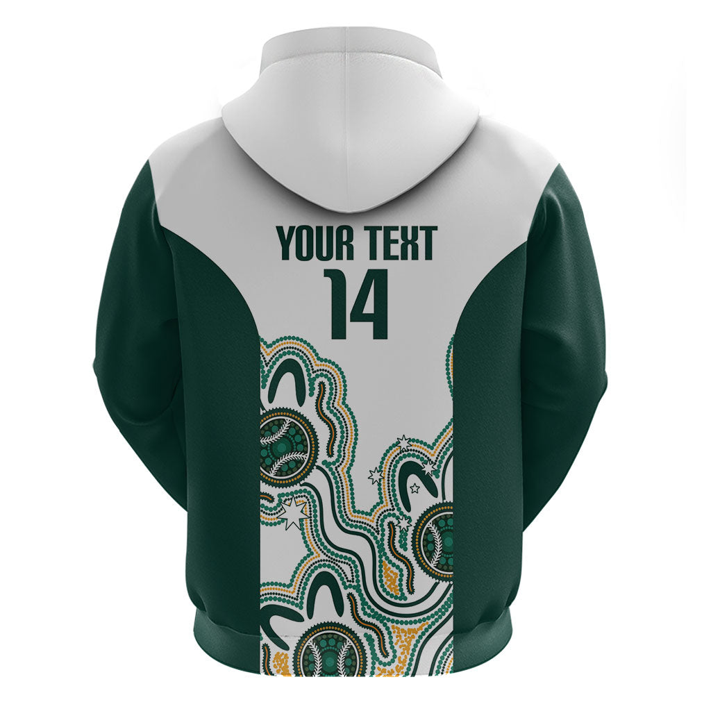 Australia Baseball Custom Hoodie Go Emeralds Aboriginal Art