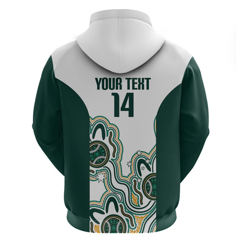 Australia Baseball Custom Hoodie Go Emeralds Aboriginal Art