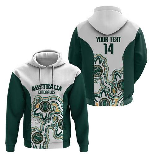 Australia Baseball Custom Hoodie Go Emeralds Aboriginal Art
