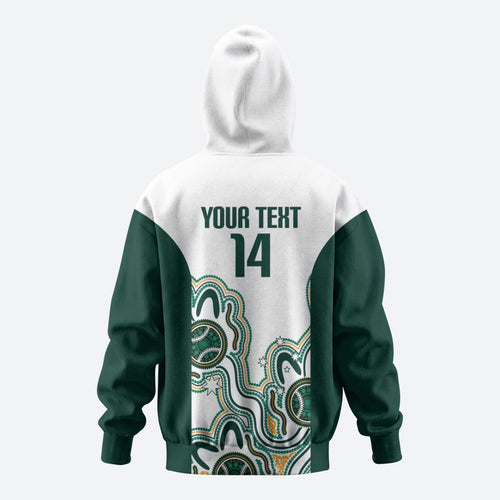 Australia Baseball Custom Hoodie Go Emeralds Aboriginal Art