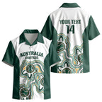 Australia Baseball Custom Kid Hawaiian Shirt Go Emeralds Aboriginal Art