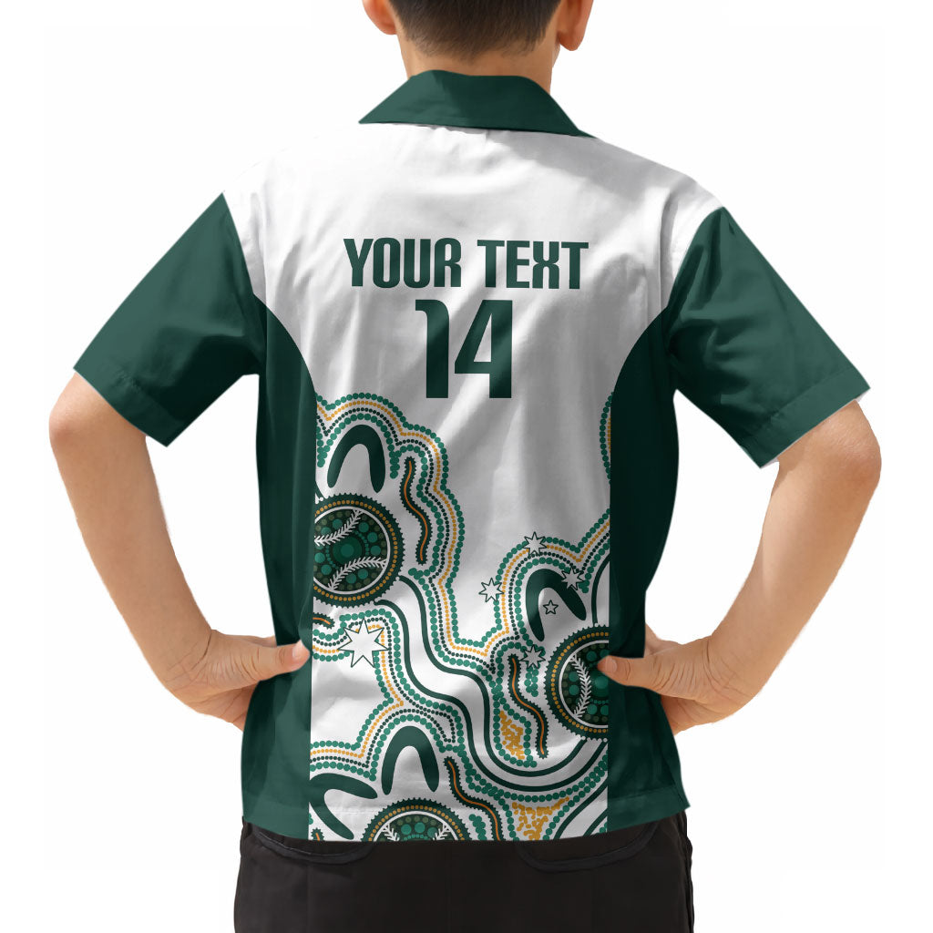 Australia Baseball Custom Kid Hawaiian Shirt Go Emeralds Aboriginal Art
