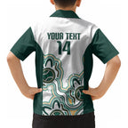 Australia Baseball Custom Kid Hawaiian Shirt Go Emeralds Aboriginal Art