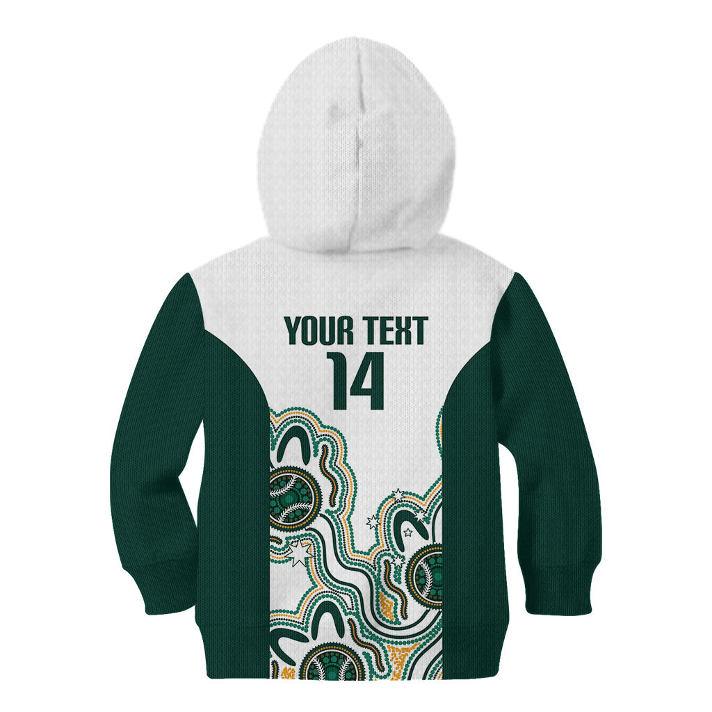 Australia Baseball Custom Kid Hoodie Go Emeralds Aboriginal Art