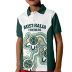 Australia Baseball Custom Kid Polo Shirt Go Emeralds Aboriginal Art