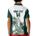 Australia Baseball Custom Kid Polo Shirt Go Emeralds Aboriginal Art