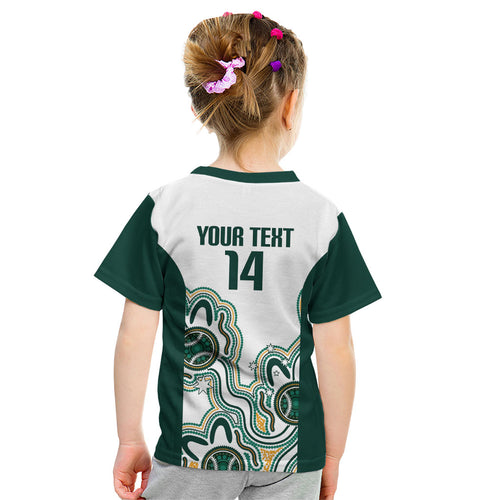 Australia Baseball Custom Kid T Shirt Go Emeralds Aboriginal Art