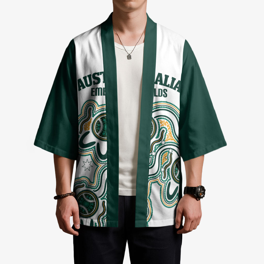 Australia Baseball Custom Kimono Go Emeralds Aboriginal Art