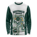 Australia Baseball Custom Long Sleeve Shirt Go Emeralds Aboriginal Art