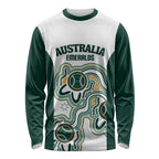Australia Baseball Custom Long Sleeve Shirt Go Emeralds Aboriginal Art