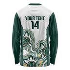 Australia Baseball Custom Long Sleeve Shirt Go Emeralds Aboriginal Art