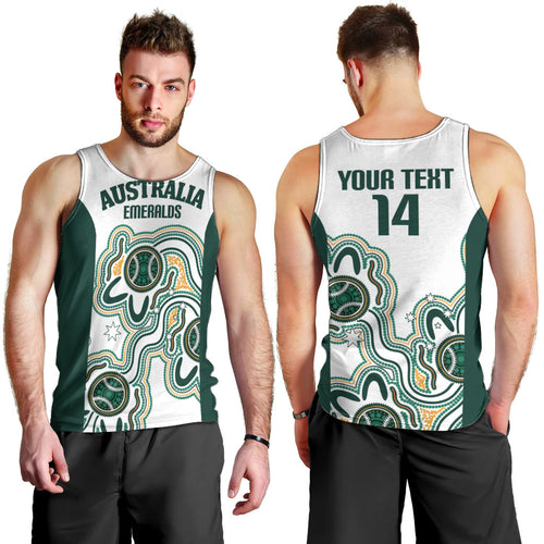 Australia Baseball Custom Men Tank Top Go Emeralds Aboriginal Art