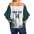 Australia Baseball Custom Off Shoulder Wrap Waist Top Go Emeralds Aboriginal Art