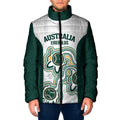 Australia Baseball Custom Padded Jacket Go Emeralds Aboriginal Art