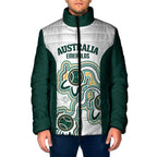 Australia Baseball Custom Padded Jacket Go Emeralds Aboriginal Art