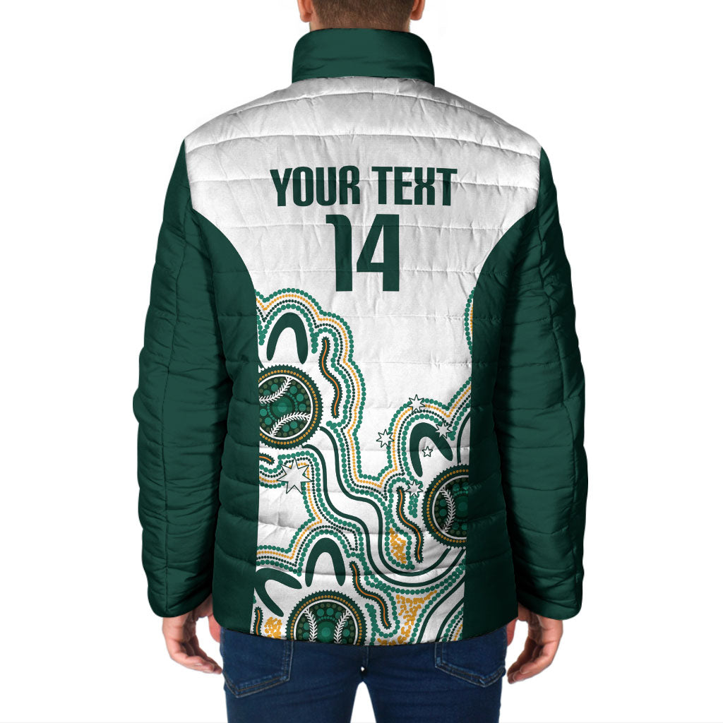 Australia Baseball Custom Padded Jacket Go Emeralds Aboriginal Art