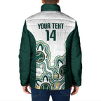Australia Baseball Custom Padded Jacket Go Emeralds Aboriginal Art
