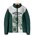 Australia Baseball Custom Padded Jacket Go Emeralds Aboriginal Art