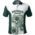 Australia Baseball Custom Polo Shirt Go Emeralds Aboriginal Art