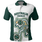 Australia Baseball Custom Polo Shirt Go Emeralds Aboriginal Art