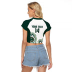 Australia Baseball Custom Raglan Cropped T Shirt Go Emeralds Aboriginal Art