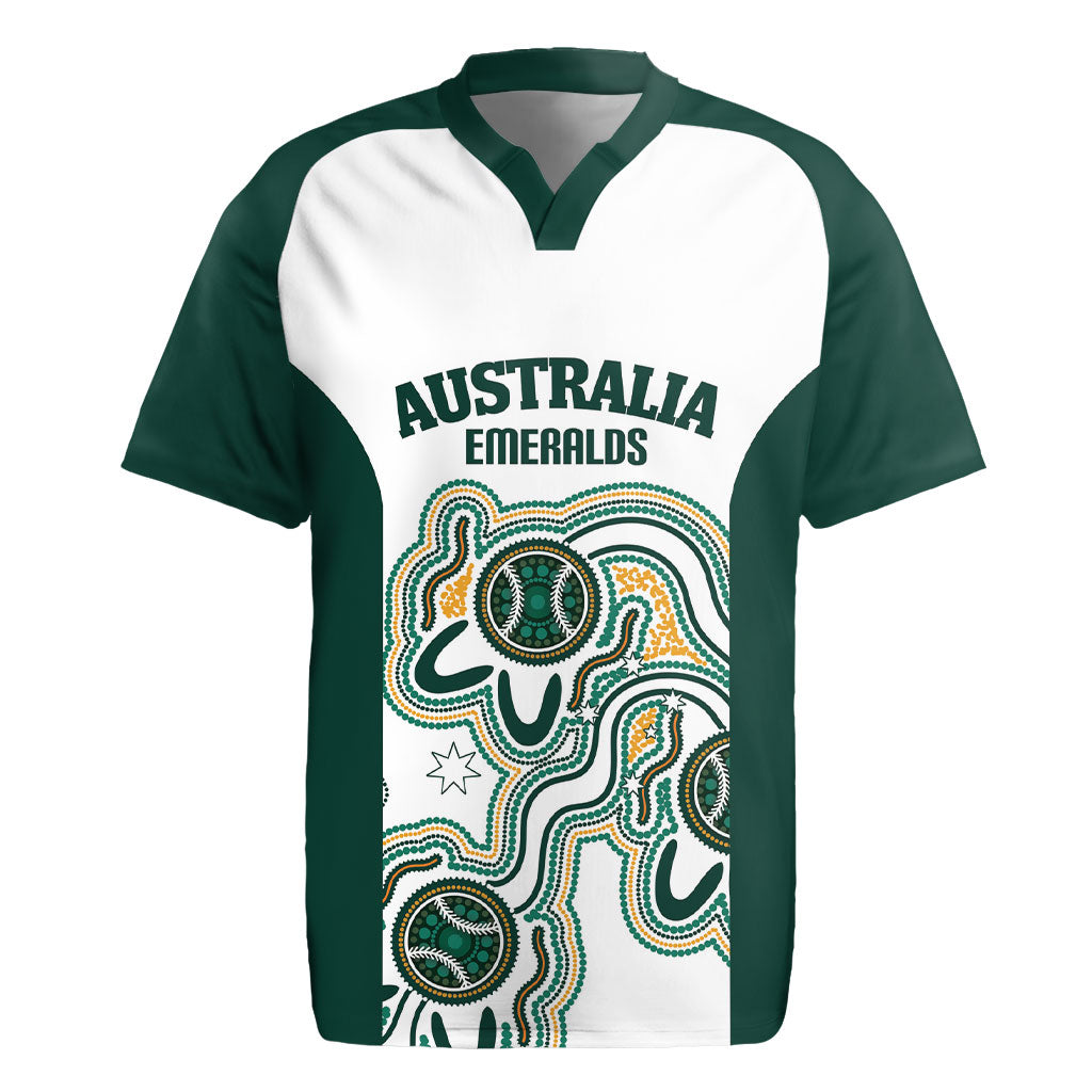 Australia Baseball Custom Rugby Jersey Go Emeralds Aboriginal Art