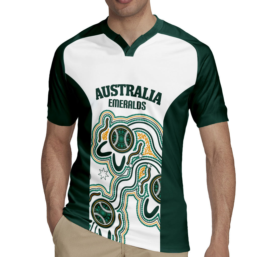Australia Baseball Custom Rugby Jersey Go Emeralds Aboriginal Art