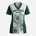 Australia Baseball Custom Scrub Top Go Emeralds Aboriginal Art
