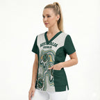 Australia Baseball Custom Scrub Top Go Emeralds Aboriginal Art